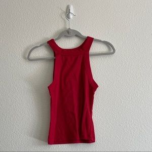 High neck red tank